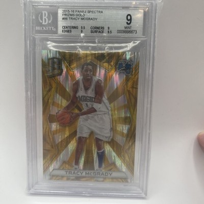 2015-2016 Panini Spectra Prizms Gold Tracy Mcgrady Bgs 9 Jersey Match 1/10