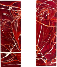 Red Knife Handle Scale Blanks Arylic Set 5.2In by 1.6In by 0.25In, Resin Grips M