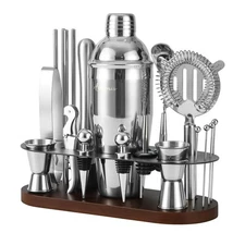 23-Piece Bartender Kit, Cocktail Shaker Set with Stand | Bar Drink Mixer Set ...