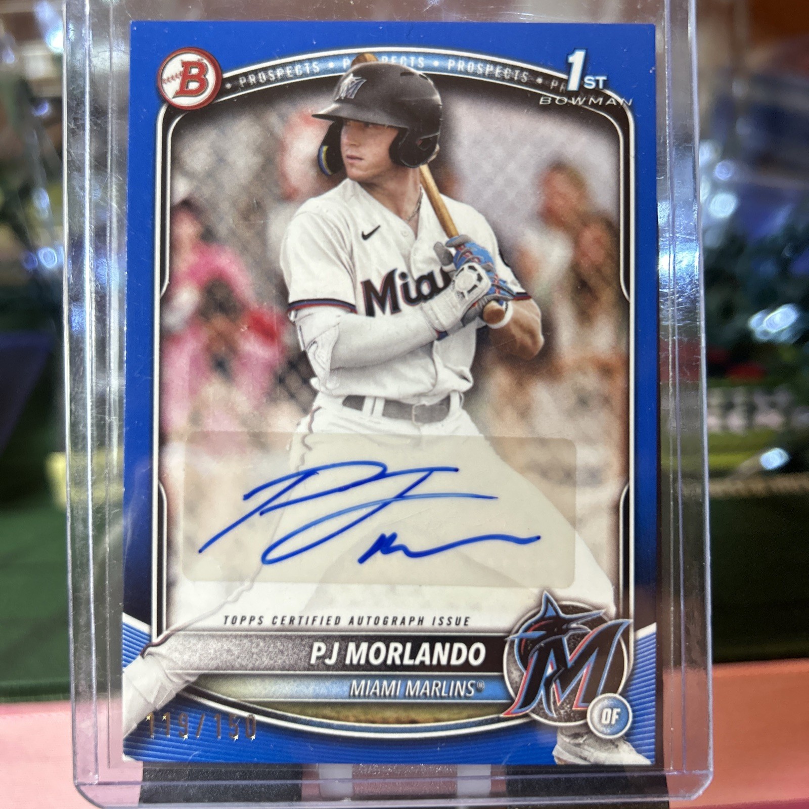 2025 Bowman Paper 1st PJ Morlando #BPA-PM Blue Auto /150 Marlins Prospect