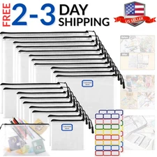 20pcs Multisize Mesh Zipper Pouch, Waterproof Bags for Office Supplies, 8 Siz...