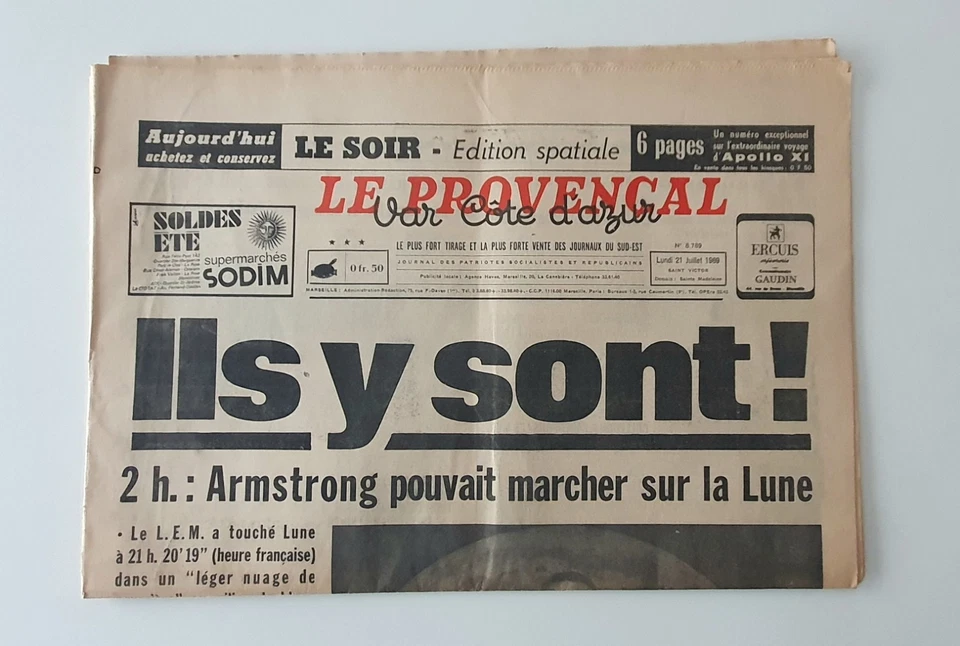 Aerospatial Journaux Homme Lune 1969 Armstrong NASA Paris Match Figaro Espace - Photo 4/4