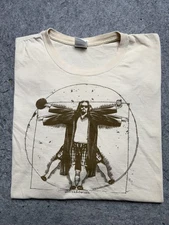 Big Lebowski Shirt Mens 3XL Cream Movie Graphic Tee Bowling T-Shirt Gildan