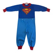 Vintage Toddler Superman Long Sleeve Pajama Shirt  Carters Pants Size 2T