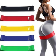 5 Widerstandsstufen Fitnessb&auml;nder 10-45lbs Farbcode Tragetasche Pil