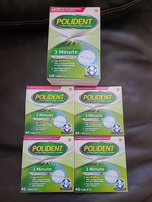  Polident 3 Minute Antibacterial Denture Cleanser Tablets, 280 Total