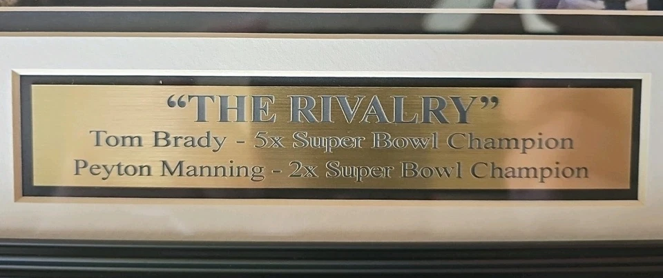 Impresión artística fotográfica enmarcada de Tom Brady Payton Manning The Rivalry NFL 8x10 Foto 4 de 4