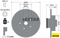 2X Bremsscheibe Textar 92268903 2 Bremsscheiben Hinterachse Hinten