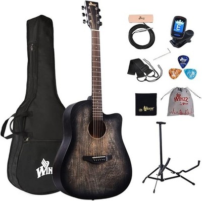 Winzz Westerngitarre 4/4 Akustikgitarre f. Anfänger Erwachsene&Kinder guitar 41''