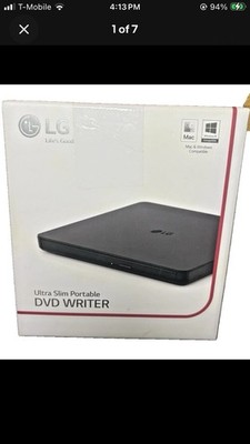 LG Slim Portable DVD/CD Writer GP63EX70 USB External Drive Reads Writes DVD CD