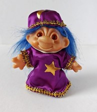 Vintage DAM Troll - Blue Haired Wizard / Sorcerer w/ Hat 5"
