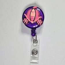 PRINCESS FAIRY-TALE CARRIAGE RETRACTABLE BADG...