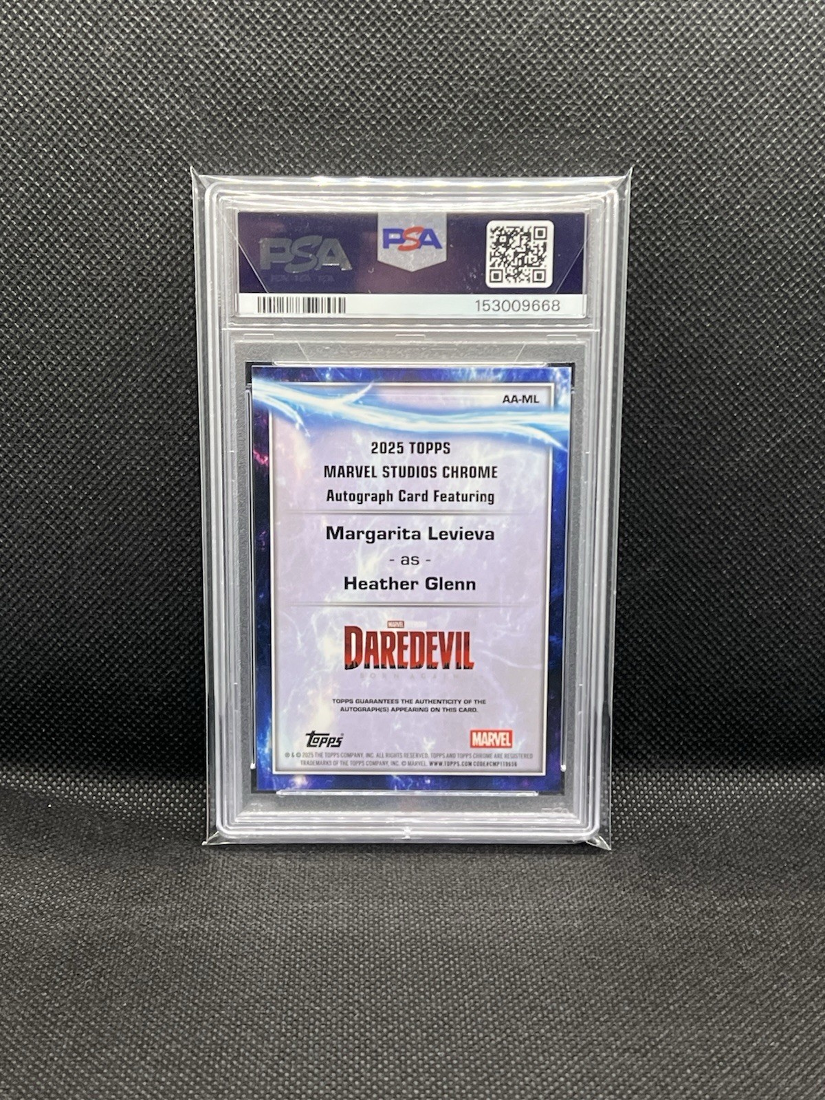 TOPPS MARVEL STUDIOS CHROME SINGLE AUTOS HEATHER GLENN/MARGARITA LEVIEVA PSA 10 view 5