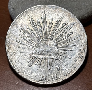 1877 PI MH Mexico Silver 8 Reales Circulated San Luis Potosi Mint
