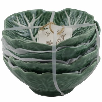 Hip & Hop Cabbage Leaf Lettuce Green Small Bowls Set of 4