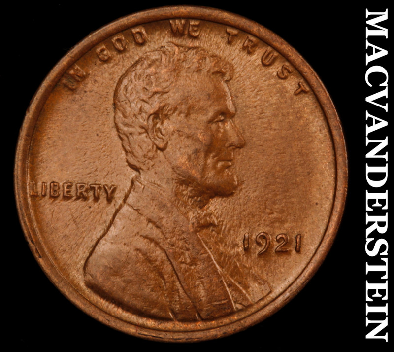 1921 Lincoln Wheat Cent - Choice Gem Brilliant Uncirculated+++  Lustrous  #M527