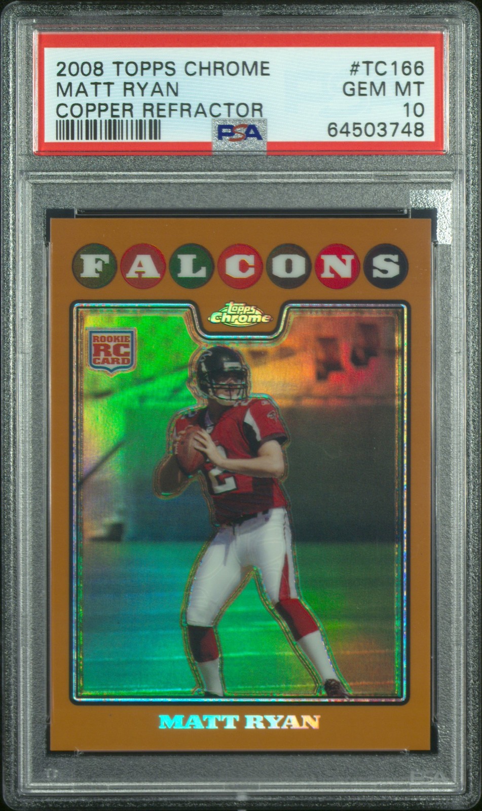 2008 TOPPS CHROME COPPER REFRACTOR #TC166 MATT RYAN ROOKIE RC 126/425 PSA 10