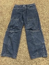 Vintage Y2K Marithe Francois Girbaud Jeans Cargo Pockets Baggy Wide Leg Sz 32x30