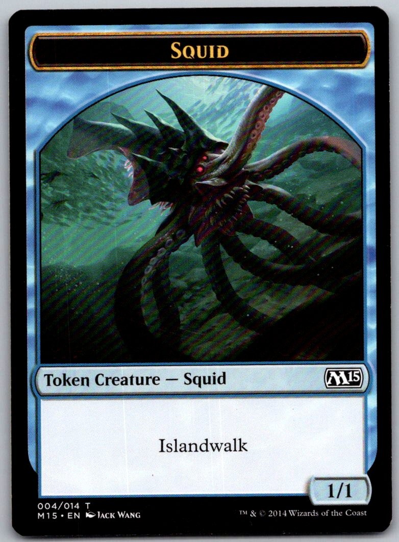 Squid Token 4 Token Magic 2015 (M15) Magic: The Gathering Near Mint