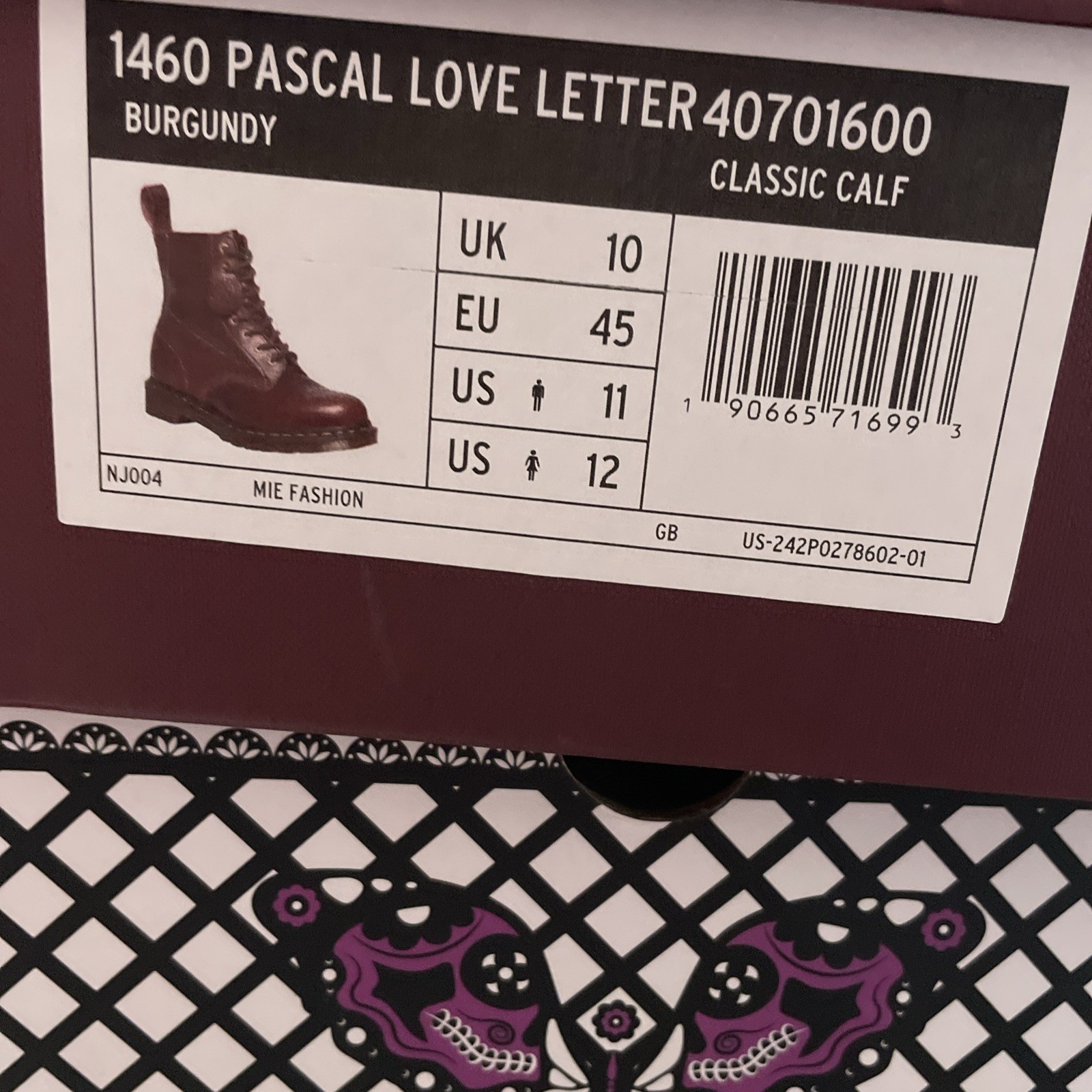 Dr. Martens 1460 Pascal Love Letter Boots Men’s Size 11 Limited Edition image 8