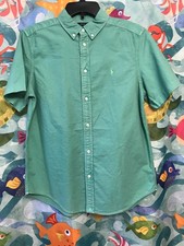 NWT Boys Polo Ralph Lauren Green Oxford Cotton Short Sleeve Shirt XL 18-20