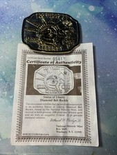 100 Years Statue Of Liberty 1886-1986 Belt Buckle Gold Silver With Diamond 13