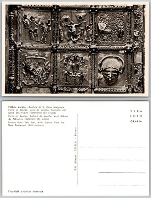 Basilica Di San Zeno Maggiore Bronze Door Reliefs Postcard