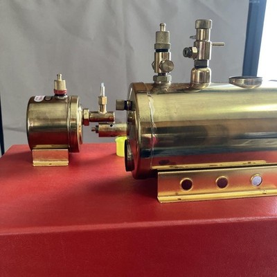 SAITO Model Steam Engine T2DR /Boiler B2E Set Brass w/ Pressure