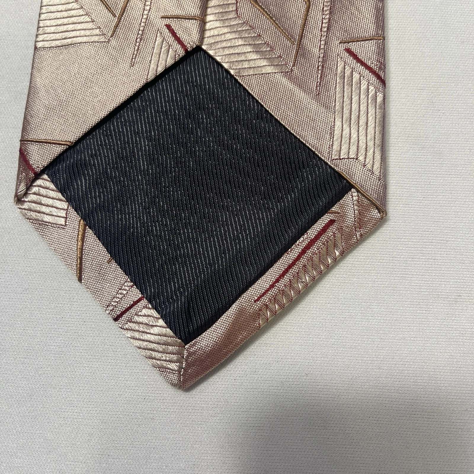 Bolgheri Mens Neck Tie Silk Geometric Italy 100% Silk - product detail image 5