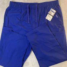 Landau NEW Mens Scrub Pants Galaxy Blue Draw String 7 Pockets XXL