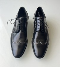 Dolce&Gabbana Men Dress Shoes Black Calfskin Patent Leather Derby Size EU 45