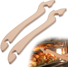 2pcs Wooden Oven Rack Puller Long Handle Kitchen Push Pull Tool Safety Accessory