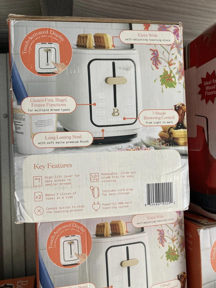 Beautiful by Drew Barrymore 2 Slice Touchscreen Toaster White Icing - Image 2 of 3