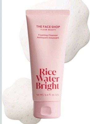 Rice Water Bright Foaming Facial Cleanser with Ceramide, Gentle Face Wash for...
