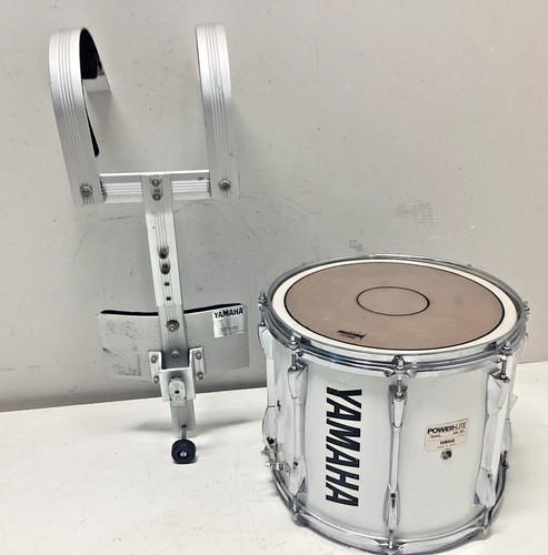 Yamaha 13” Powerlite Marching Band Snare Drum White with Harness