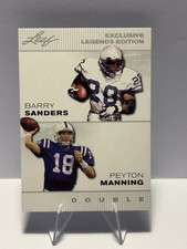 PEYTON MANNING BARRY SANDERS 2023 EXCLUSIVE DOUBLE LEGENDS EDITION FOOTBALL CARD
