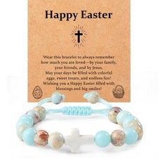 Easter Gifts for Kids/Teens/Girls, Christian Natural Stone Beaded Bracelets, ...