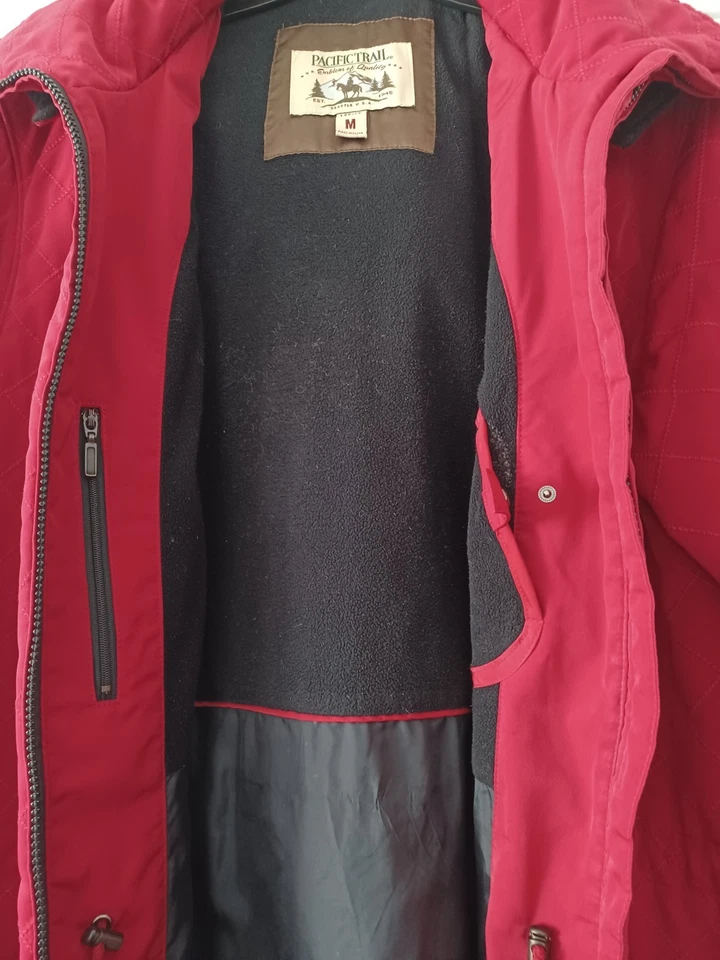 Pacific Trail red fleece lined hooded jacket - size M (14) - Image 4 of 4