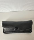 Eye Glass Case Black Faux Leather Standard Button Soft Case 6” Long ￼ — photo 1