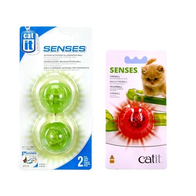 Catit Senses Illuminated Balls and Fireball Motion Activated Interactive Cat Toy
