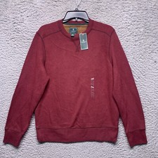 G H Bass Shirt Mens Maroon S Small Sweatshirt Crew Neck Long Sleeve Solid