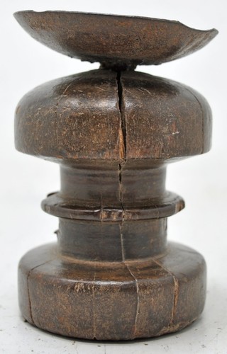 Antique Wooden Paga Candle Holder Stand Original Old Hand Crafted - Picture 2 of 8