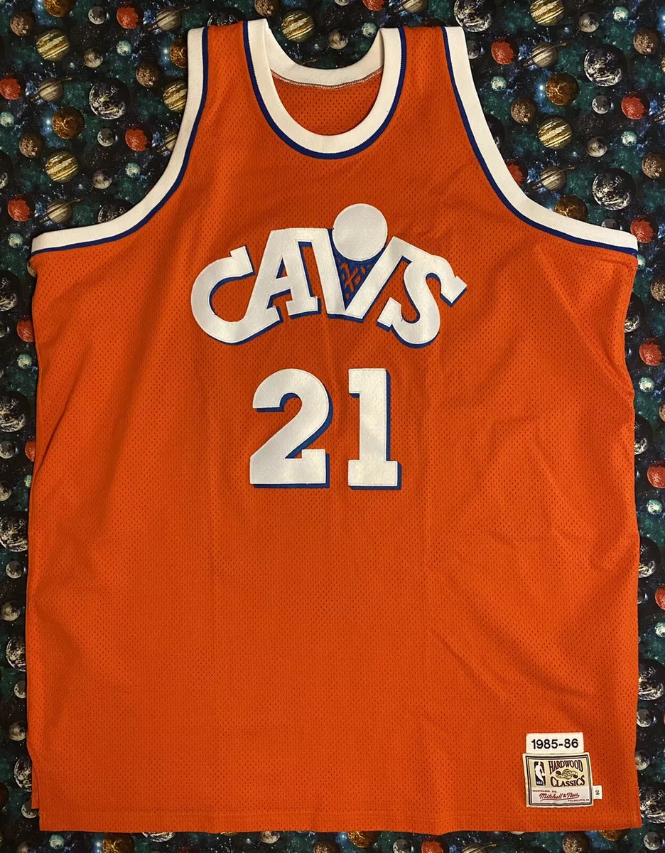 ✅NEW Mitchell & Ness World B Free Cleveland Cavaliers 21 jersey Orange (L)✔️