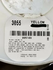Alpha Wire 3055 18awg Tinned Copper Hook Up Wire 300V 105C MTW TEW YELLOW /100ft