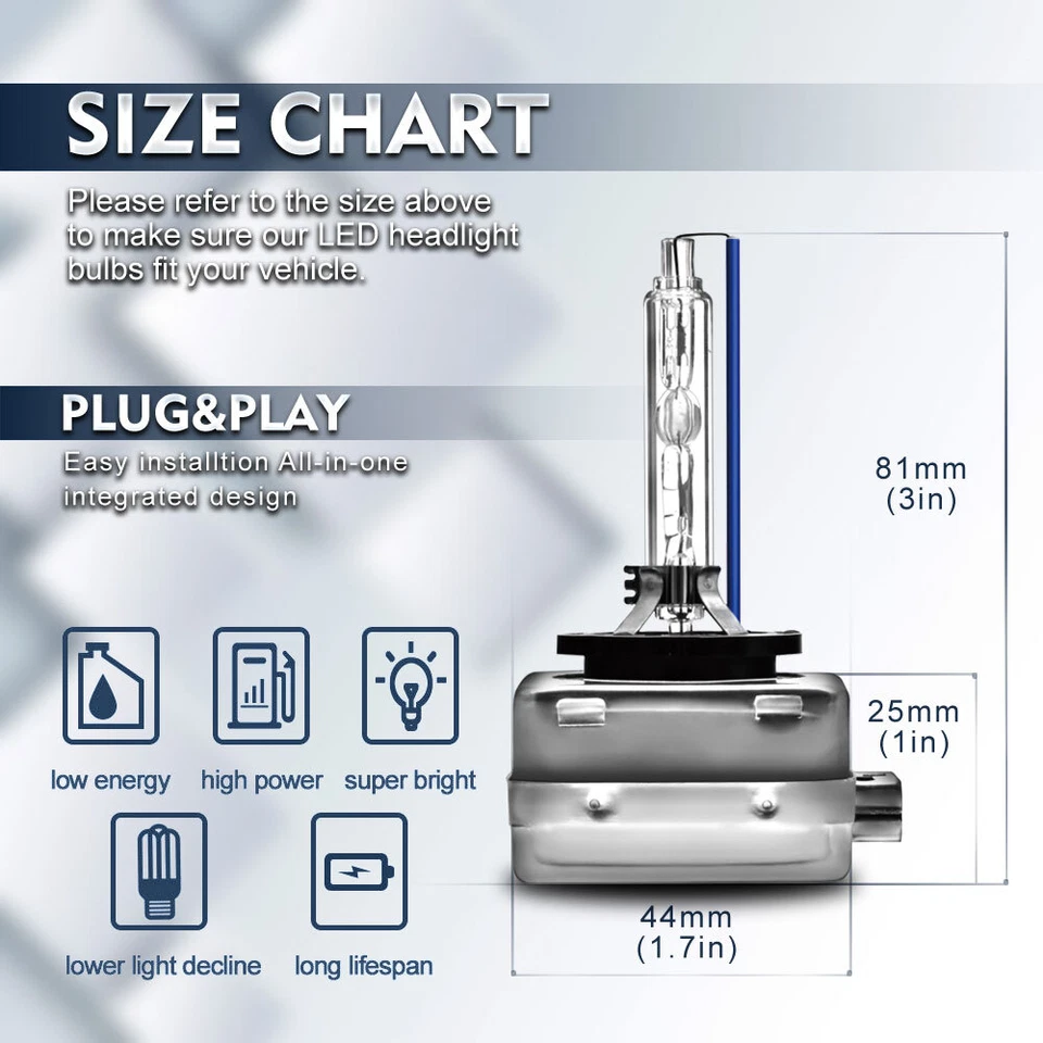 HID D3S Xenon Headlight Globes waterproof  For Hyundai Santa Fe 2.4 4WD2012-2018 - image 2 of 4