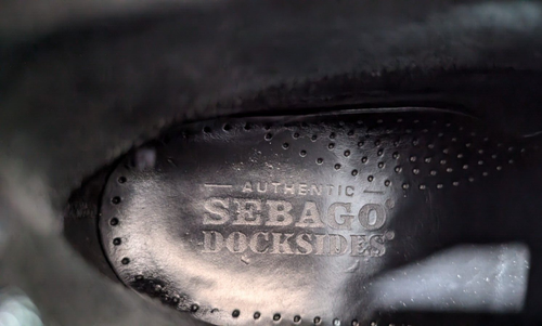 Sebago Docksides Herren High Top Bootsschuhe Schwarz Mokassinnaht Schnürschuhe US 10/44 SCHÖN * - Bild 12 von 12