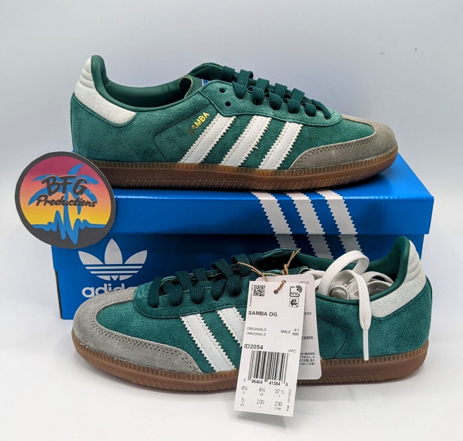 Size+5.5+-+adidas+Samba+OG+Low+Collegiate+Green+Gum for sale