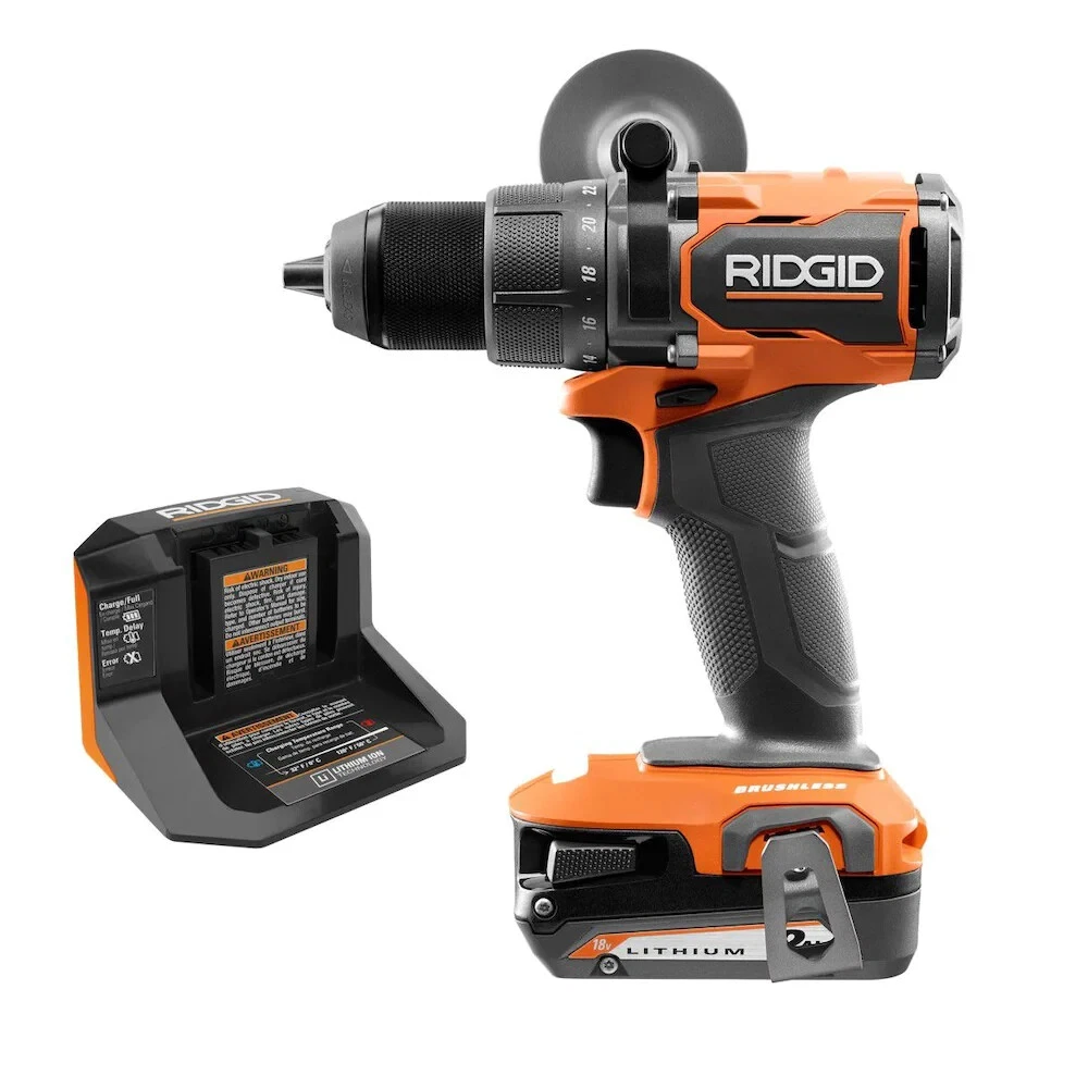 RIDGID 18V Brushless 1 2 inch Drill Kit w 2Ah Battery Charger