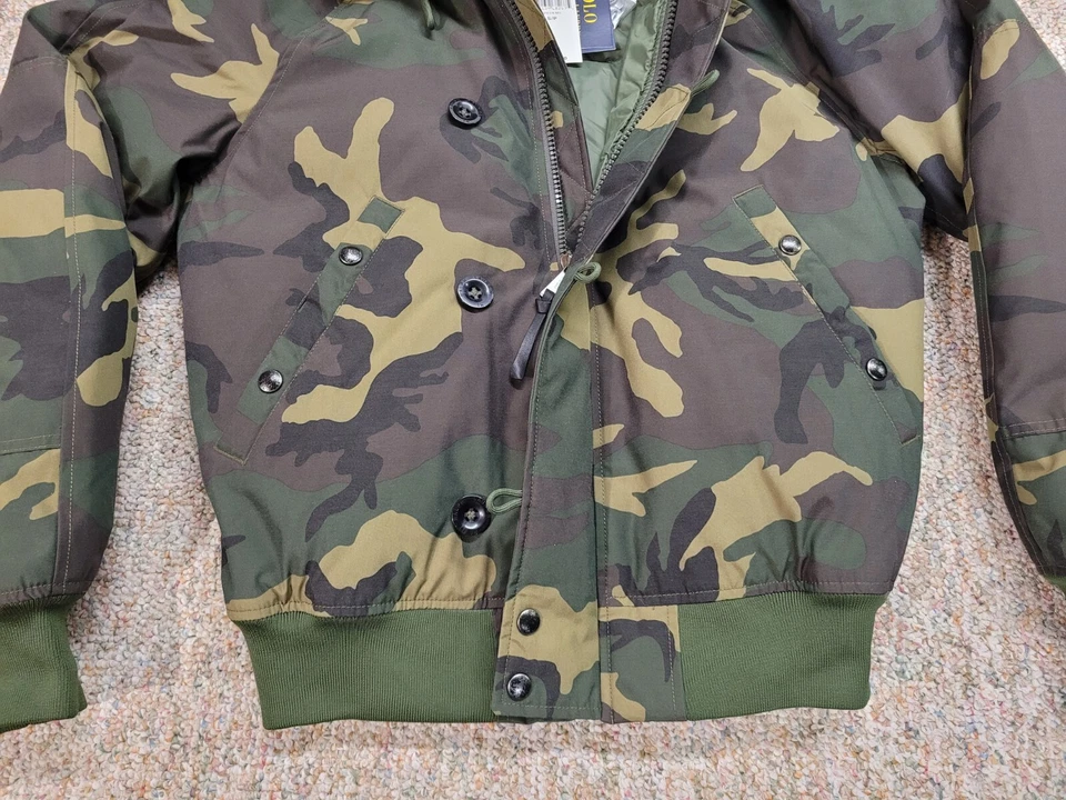 Polo Ralph Lauren куртка мужская маленький зеленый камуфляж меха с капюшоном парка вниз перья - Изображение 4 из 4