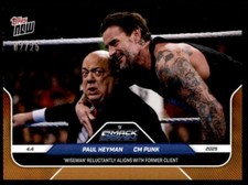 2025 Topps Now WWE Orange Foil Parallel #36 Paul Heyman CM Punk 2/25